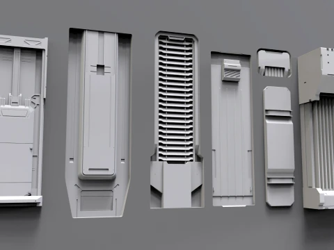 Sci fi trim sheets 9 3D Model
