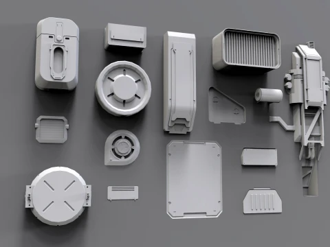 Sci fi trim sheets 9 3D Model