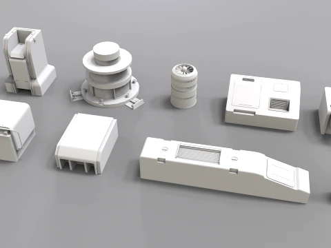 Sci fi trim sheets 9 3D Model