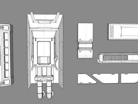 Sci fi trim sheets 9 3D Model