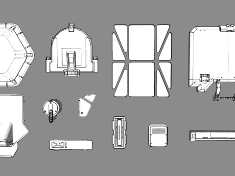 Sci fi trim sheets 9 3D Model