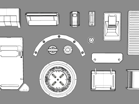 Sci fi trim sheets 9 3D Model