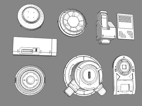 Sci fi trim sheets 9 3D Model