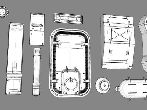 Sci fi trim sheets 9 3D Model