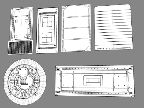 Sci fi trim sheets 9 3D Model