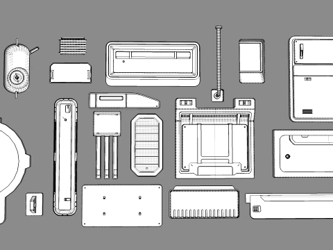 Sci fi trim sheets 9 3D Model