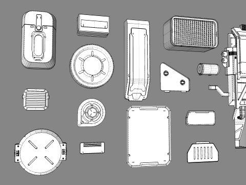 Sci fi trim sheets 9 3D Model