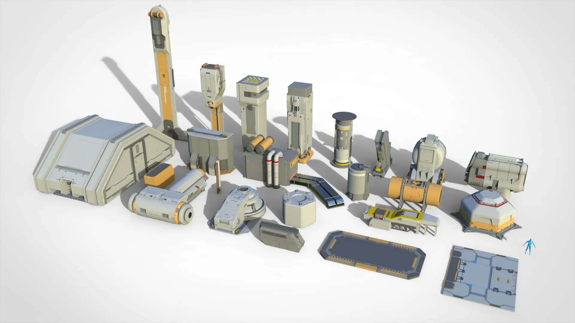 Sci-fi Architecture kitbash 59 3D Model .c4d .max .obj .3ds .fbx .stl .blend