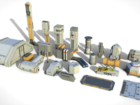 Sci-fi Architecture kitbash 59 3D Model