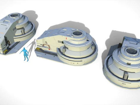Sci-fi Architecture kitbash 59 3D Model