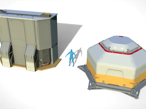 Sci-fi Architecture kitbash 59 3D Model