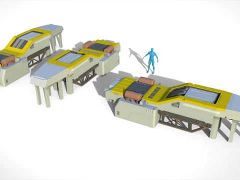 Sci-fi Architecture kitbash 59 3D Model