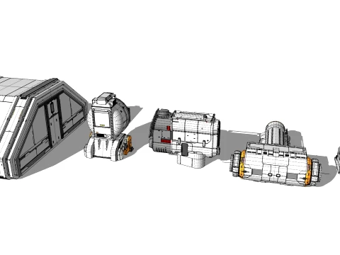 Sci-fi Architecture kitbash 59 3D Model