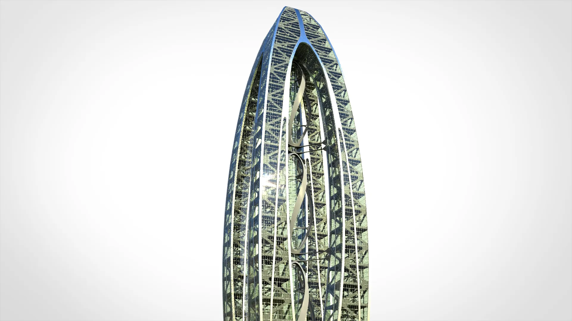 Eco Wind Turbine building 3D Model .c4d .max .obj .3ds .fbx .stl .blend 