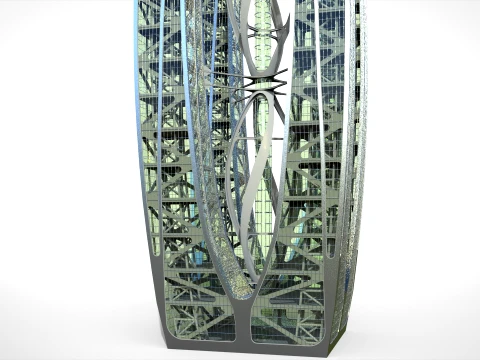 Eco Wind Turbine building 3D Model