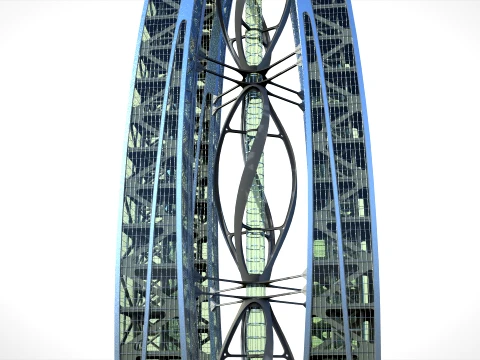 Eco Wind Turbine building 3D Model