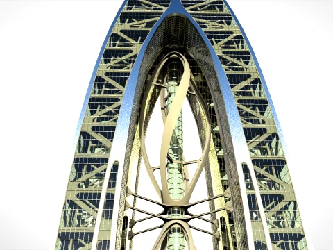 Eco Wind Turbine building 3D Model