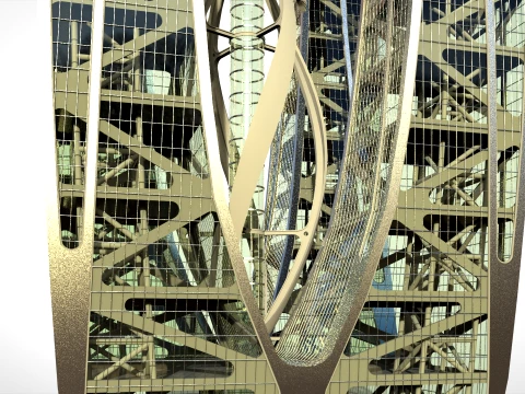 Eco Wind Turbine building 3D Model