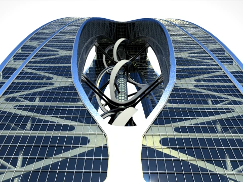 Eco Wind Turbine building 3D Model