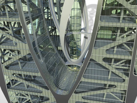 Eco Wind Turbine building 3D Model