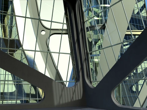 Eco Wind Turbine building 3D Model
