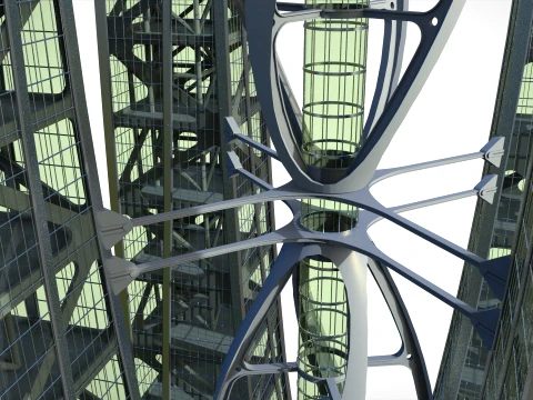 Eco Wind Turbine building 3D Model