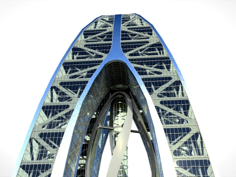 Eco Wind Turbine building 3D Model
