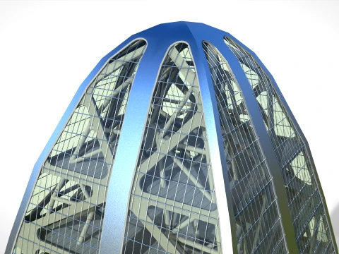 Eco Wind Turbine building 3D Model
