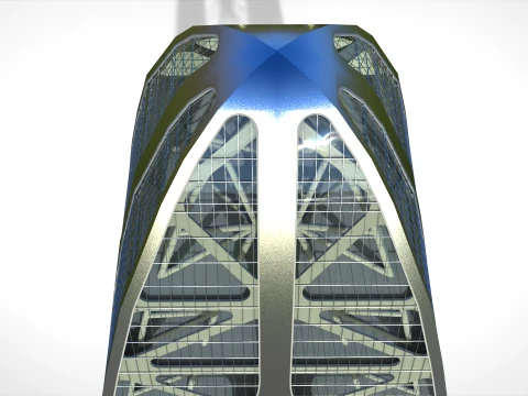 Eco Wind Turbine building 3D Model