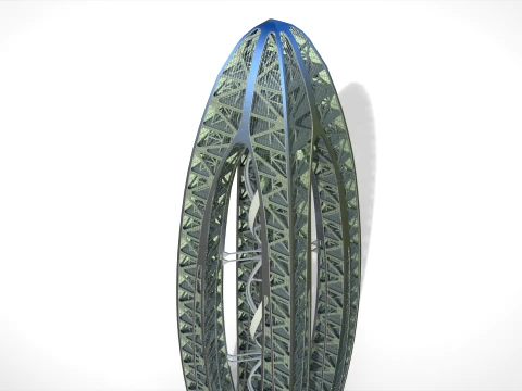 Eco Wind Turbine building 3D Model