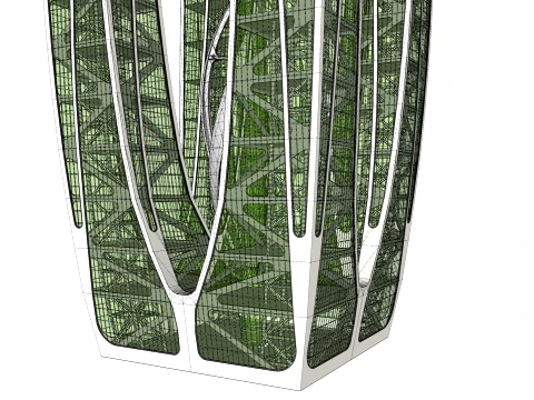 Eco Wind Turbine building 3D Model