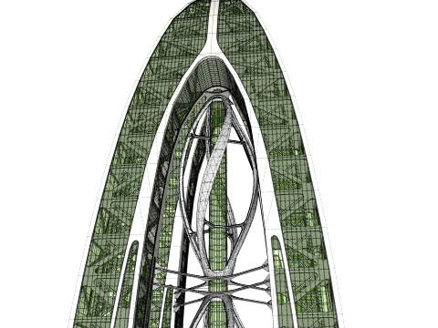 Eco Wind Turbine building 3D Model