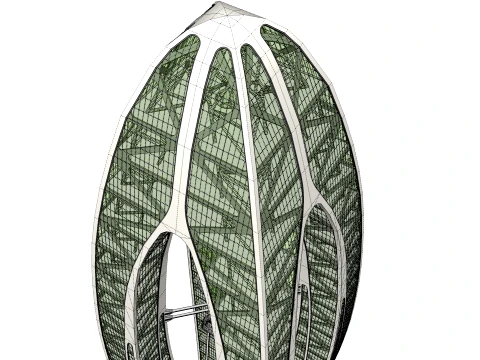 Eco Wind Turbine building 3D Model
