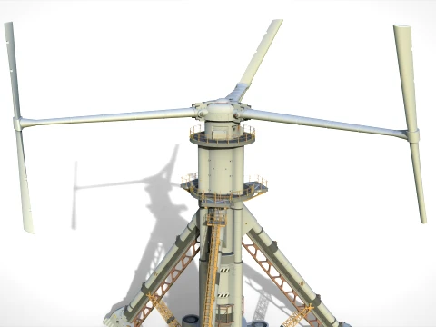 Sci-Fi Wind turbine 5 Model 3D