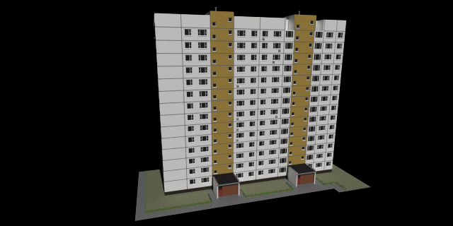 panel building Model 3D .c4d .max .obj .3ds .fbx .stl .blend 
