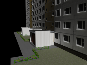 panel building Model 3D