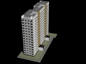 panel building Model 3D