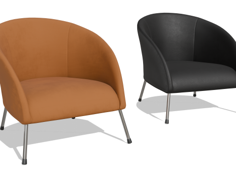 Modern Suede Leather Chair 3D Model