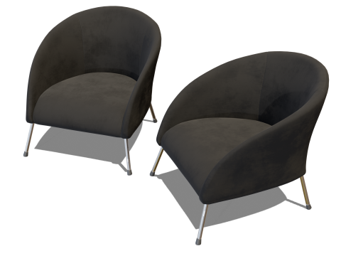 Modern Suede Leather Chair 3D Model