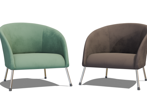 Modern Suede Leather Chair 3D Model