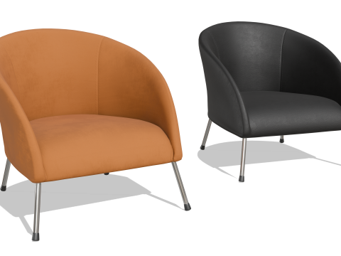 Modern Suede Leather Chair 3D Model