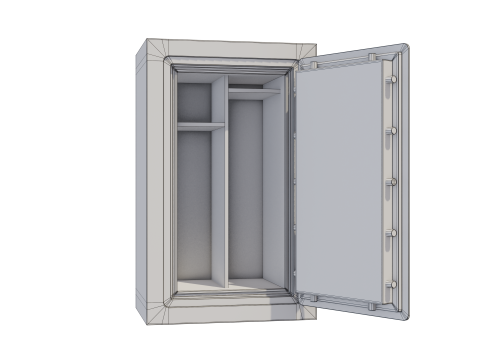 Weapon Safe Vault Rigged and Animated Game Ready with PBR Textures Modelo 3D