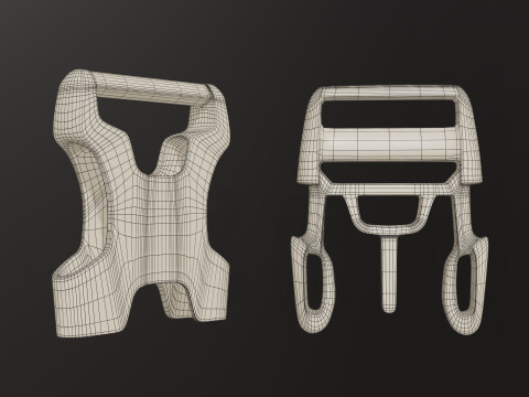 Tactical Style Bag Buckles Clips Modello 3D