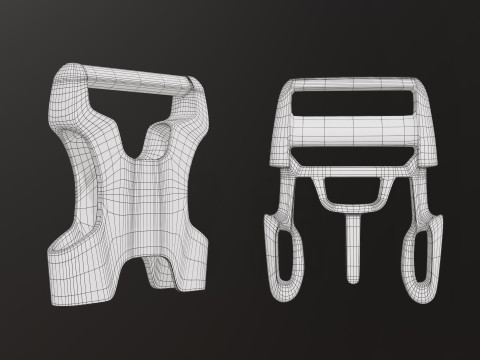Tactical Style Bag Buckles Clips Modello 3D