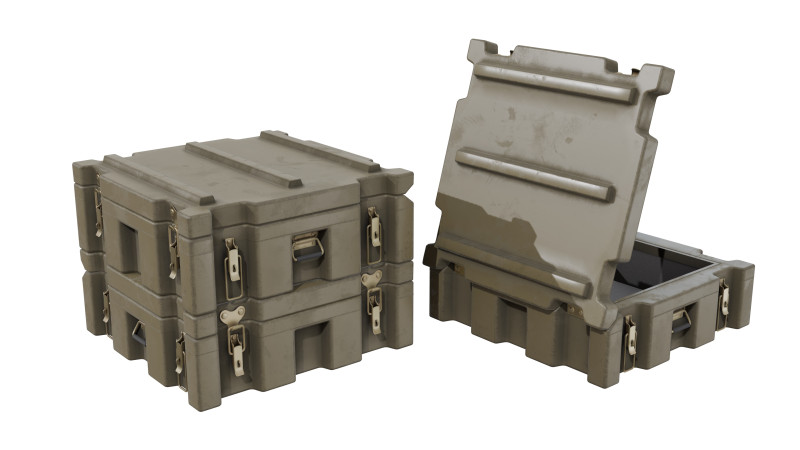Modular Animated Military Storage Space Case Waterproof Model 3D .c4d .max .obj .3ds .fbx .stl .blend 