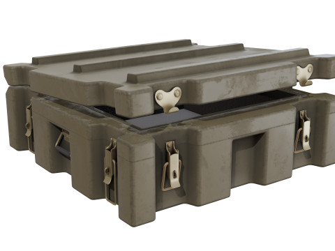 Modular Animated Military Storage Space Case Waterproof Model 3D