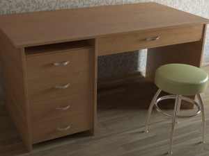 work desk wood 3D Model