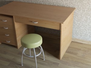 work desk wood Modello 3D