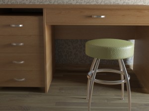 work desk wood Modello 3D