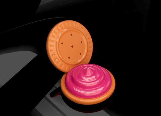 cream cookies 3D Модель .c4d .max .obj .3ds .fbx .stl .blend 